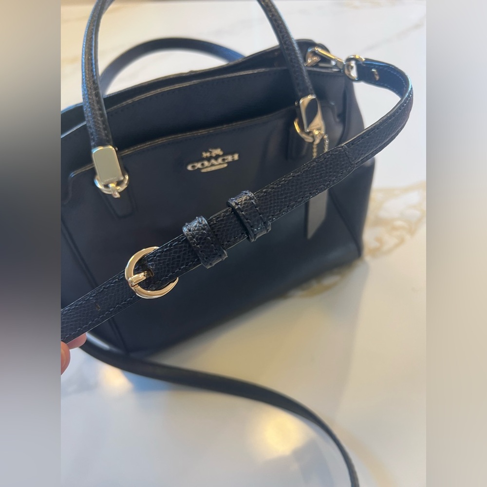 Coach Blue and Gold Leather Satchel Crossbody, with Structured Design EUC
